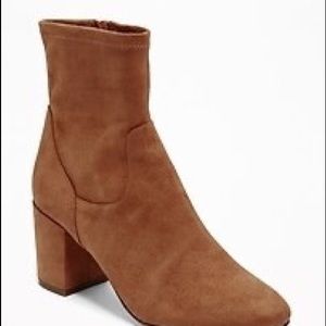Faux Suede Calf Block hell Boots